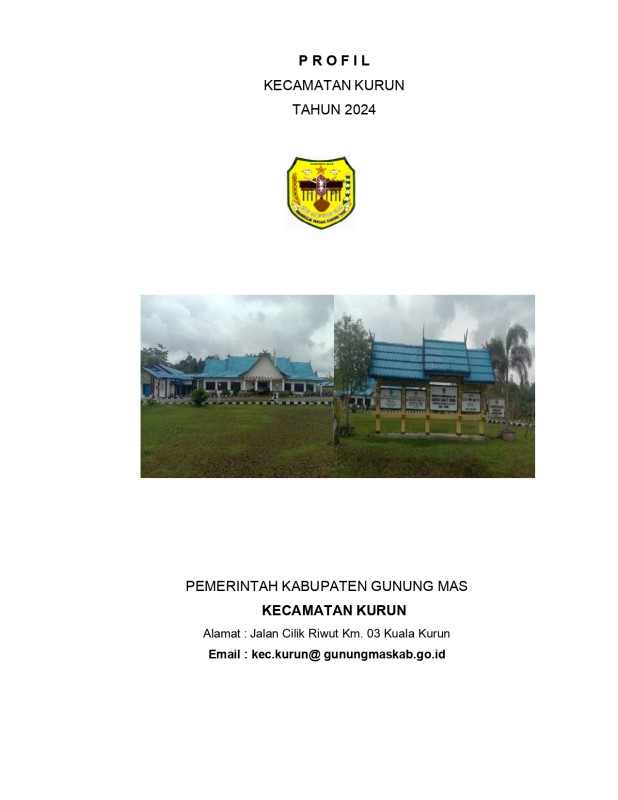 Header Profil Kecamatan Kurun Kabupaten Gunung Mas Tahun 2024